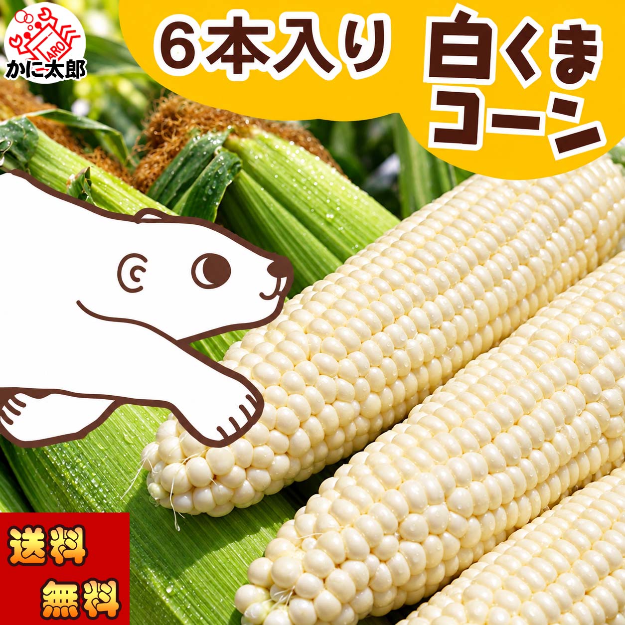 白いとうもろこし　白くまコーン かに太郎